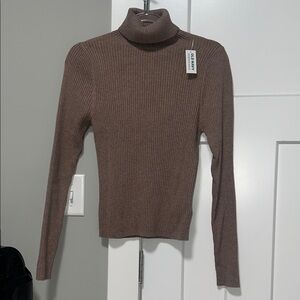 Old Navy Brown Ribbed Knit Turtleneck